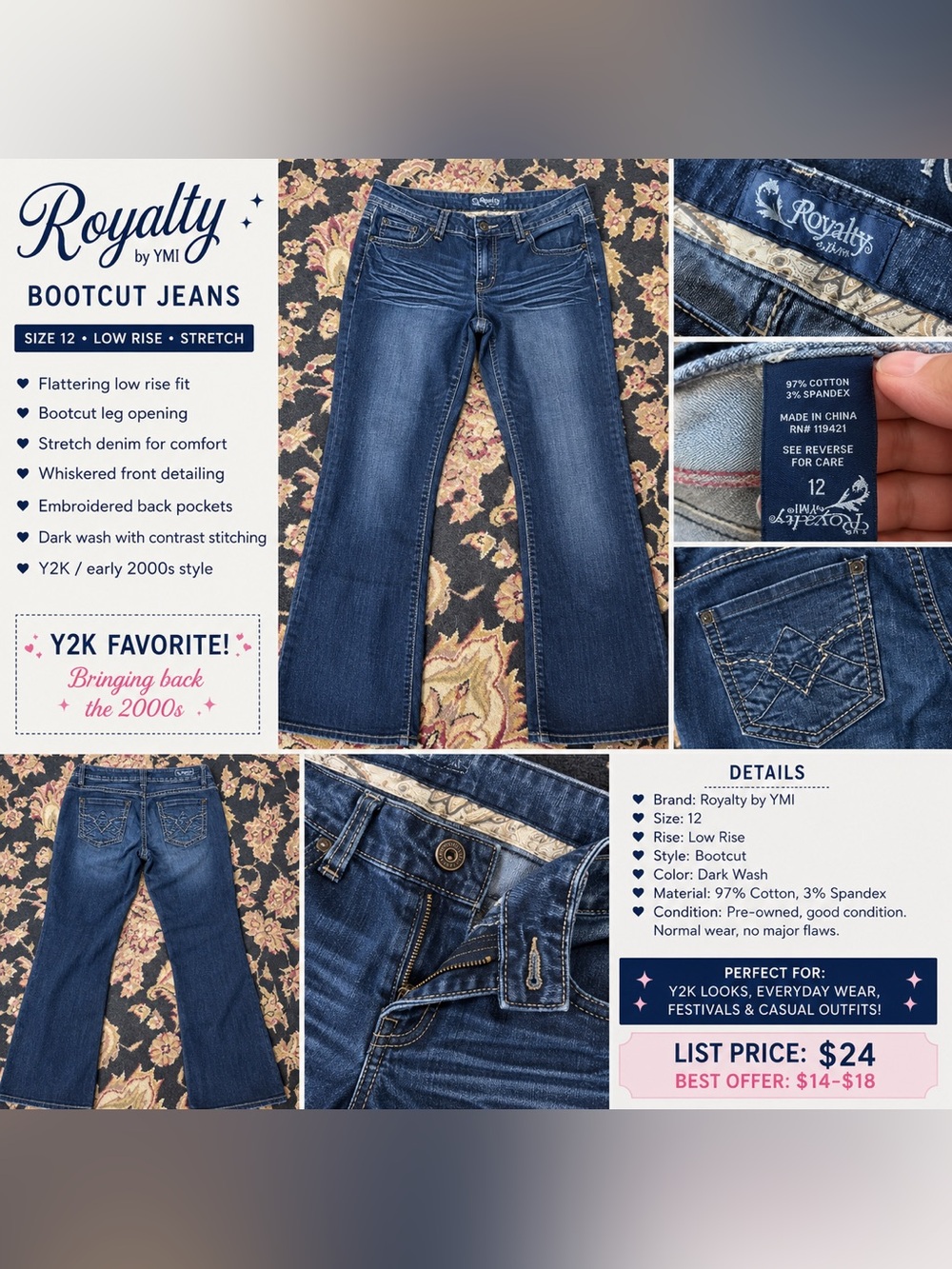 Royalty by YMI, size 12, Bootcut Jeans
